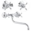 Erga Rapa, baterie pentru chiuveta montata pe perete 150mm, crom, ERG-YKA-BZ.RAPA-CHR