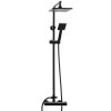 Erga Tiki, set de dus cu robinet cu maneta si cap de ploaie 20x20 cm, negru mat, ERG-YKA-BP.TIKI-BLK
