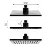 Erga Tiki, set de dus cu robinet cu maneta si cap de ploaie 20x20 cm, negru mat, ERG-YKA-BP.TIKI-BLK