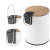 Erga Vini, coș de gunoi rotund 3l pentru picioare, alb mat-maro natural, ERG-YKA-CH.VINI-WHT