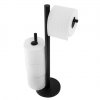 Erga Westa, suport pentru hârtie igienică cu distribuitor de hârtie igienică, negru mat, ERG-YKA-P.WESTA-BLK