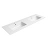 GSI, Chiuvetă dublă ceramică PURA Slim 142x46cm, alb ExtraGlaze, 8889111