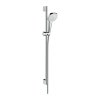 Hansgrohe Croma Select E, set de dus 1 jet EcoSmart 9 l/min cu tija de dus 90 cm, alb/crom, HAN-26595400