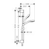 Hansgrohe Croma Select E, set de dus Multi cu tija de dus 90 cm, alb/crom, HAN-26590400