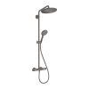 Hansgrohe Croma Select S, Showerpipe 280 1jet EcoSmart 9 l/min cu termostat și duș de mână Raindance Select S 120 3jet, crom negru periat, HAN-26891340