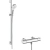 Hansgrohe Crometta, Set de duș de perete Vario cu termostat Ecostat 1001 CL și tijă de duș 90 cm, alb/crom, HAN-27813400