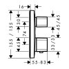 Hansgrohe Ecostat E, robinet termostatic sub tencuială cu supapă de închidere și comutare, crom, HAN-15708000