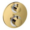 Hansgrohe Ecostat S, baterie termostatica ascunsa pentru 2 aparate, aspect auriu lustruit, HAN-15758990