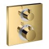 Hansgrohe Ecostat Square, baterie termostatică ascunsă pentru 2 aparate, aspect auriu lustruit, HAN-15714990