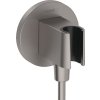 Hansgrohe FixFit S, cot cu suport de duș, crom negru periat, HAN-26888340