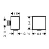 Hansgrohe FixFit, cot de perete pătrat cu supapă de reținere, alb mat, HAN-26455700