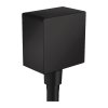 Hansgrohe FixFit, cot de perete pătrat cu supapă de reținere, negru mat, HAN-26455670