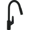 Hansgrohe Focus M41, baterie chiuveta cu doza de extragere, negru mat, HAN-31815670