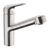 Hansgrohe Focus M42, baterie pentru chiuvetă M427-H150 cu spray extractibil, aspect oțel inoxidabil, HAN-71814800