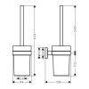 Hansgrohe Logis Universal, perie de toaletă cu container, montare pe perete, crom, HAN-41722000