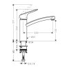 Hansgrohe Logis, suport pentru baterie chiuveta, crom, HAN-71832000