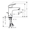 Hansgrohe Logis, baterie lavoar cu manetă 100, cu set de scurgere, crom, HAN-71100000