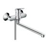 Hansgrohe Logis, baterie de baie cu maneta cu duza prelungita, crom, HAN-71402000