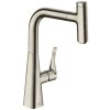 Hansgrohe M71, robinet pentru chiuveta M7115-H240 cu spray extractibil, sBOX, aspect inox, HAN-73802800