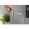 Hansgrohe M71, baterie chiuveta M7120-H200 cu spray extractibil, instalare cu 2 orificii, sBOX, crom, HAN-73818000