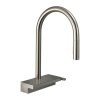 Hansgrohe M81, baterie pentru chiuvetă Aquno Select cu capăt extras și jet de duș plat, aspect oțel inoxidabil, HAN-73837800