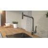 Baterie de bucătărie Hansgrohe Metris New, cu pârghie 320 cu pulverizator extensibil, crom, HAN-14820000