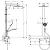 Hansgrohe Raindance E, set de dus Showerpipe 300 cu termostat 600, EcoSmart 9 l/min, crom, HAN-27364000