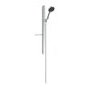 Hansgrohe Rainfinity, set de dus 130 3jet EcoSmart cu tija 90 cm si raft pentru sapun, crom, HAN-27672000