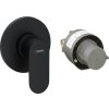 Hansgrohe Rebris S, baterie de duș ascuns, set cu corp, negru mat, HAN-72648670