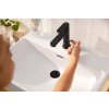 Hansgrohe Rebris S, baterie lavoar 110 cu set de scurgere cu tragere, negru mat, HAN-72517670