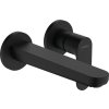 Hansgrohe Rebris S, baterie lavoar ascuns, pentru montare pe perete, cu gura de scurgere 20 cm, montaj cu 2 orificii, negru mat, HAN-72528670
