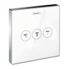 Hansgrohe ShowerSelect Glass, supapă ascunsă pentru 3 aparate, alb/crom, HAN-15736400