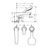 Hansgrohe Talis E, baterie baie cu trei orificii cu set Secuflex, crom, HAN-71730000