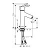 Hansgrohe Talis S, baterie lavoar cu manetă 100 fără garnitură, crom, HAN-72021000