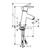 Hansgrohe Talis S, baterie lavoar cu manetă 80 cu set de scurgere, crom, HAN-72010000