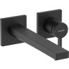 Hansgrohe Tecturis E, baterie lavoar cu pârghie EcoSmart+ sub tencuială cu gura de scurgere 225 mm, negru mat, HAN-73051670