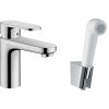 Hansgrohe Vernis Blend, baterie lavoar 100 cu duș de mână Bideu și furtun de duș 160 cm, crom, HAN-71215000