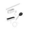 Hansgrohe WallStoris, Set cap de duș 105, 3 jeturi, termostat și accesorii pentru baie, alb mat, HAN-24250700