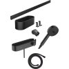 Hansgrohe WallStoris, set cap de dus 105, 3 jeturi, termostat si accesorii baie, negru mat, HAN-24250670