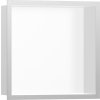 Hansgrohe XtraStoris Individual, nișă de perete alb mat cu cadru de design 300x300x100mm, oțel inoxidabil periat, HAN-56099800