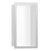Hansgrohe XtraStoris Individual, nișă de perete cu cadru de design, 300x150x100 mm, alb mat/oțel inoxidabil periat, HAN-56096800