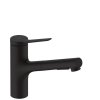 Hansgrohe Zesis M33, baterie chiuveta 150, cu spray extractibil, sBox lite, negru mat, HAN-74803670