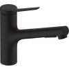 Hansgrohe Zesis M33, robinet de bucătărie cu pârghie 150, pulverizator extensibil, 2jet, negru mat, HAN-74820670