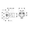 Hansgrohe, corp de bază pentru Quattro, comutator cu patru căi sub tencuială, DN20, HAN-15930180