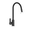 Invena Ksanti, baterie chiuveta cu brat flexibil si aerator cu 2 functii, negru mat, INV-BZ-37-004-L