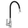 Invena Ksanti, baterie chiuveta cu brat flexibil si aerator cu 2 functii, crom-negru mat, INV-BZ-37-008-L