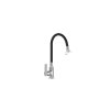 Invena Ksanti, baterie chiuveta cu brat flexibil si aerator cu 2 functii, crom-negru mat, INV-BZ-37-008-L