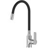 Invena Ksanti, baterie chiuveta cu brat flexibil si aerator cu 2 functii, crom-negru mat, INV-BZ-37-008-L