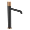 Invena Moonlight, robinet pentru lavoar înalt h-312, negru-aur roz, INV-BU-77-W14-V