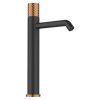 Invena Moonlight, robinet pentru lavoar înalt h-312, negru-aur roz, INV-BU-77-W14-V
